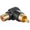 RCA adapter 90°-os könyök fejjel, fekete RCA adapter 90°-os könyök fejjel, fekete