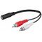Audio kbel 3.5mm jack > strereo RCA, 20cm