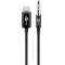 Goobay Apple Lightning audiokábel (3,5mm Jack) 1m fekete Goobay Apple Lightning audiokábel (3,5mm Jack) 1m fekete