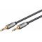 3.5mm Stereo Jack kbel, 0,5m szvet bortsos, szrke