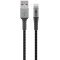 Goobay Lightning kbel USB-A szvetborts MFI tanustvnnyal, 1m, ezst fm csatival