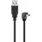 Goobay USB-A-Mini-B 90� k�bel 1,8m fekete USB2.0 480Mbit/s 0,5A 2,5W