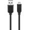 Goobay USB-A-Micro-B k�bel 0,6m fekete USB2.0 480Mbit/s 0,5A 2,5W