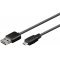 Goobay EASY USB 2.0 szinkroniz�l� �s t�lt�k�bel USB A - Micro-B 1m fekete - A k�szlet erej�ig