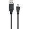Goobay USB-A-Mini-B k�bel 0,3m fekete USB2.0 480Mbit/s 0,5A 2,5W