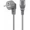 Goobay 2m sz�rke 90� h�l�zati k�bel Schuko (CEE7/7 Typ E/F) -> IEC C13 3*0,75mm2