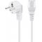 Goobay 1,5m abgewinkeltes Kaltger�tekabel C13 Wei� 3x0,75 mm2