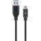 Goobay USB-C-USB-A k�bel 0,5m fekete 15W 3A 5Gbit/s USB 3.0