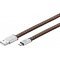 Goobay Micro USB t�lt�- �s szinkroniz�l� k�bel 1m fekete-barna b�r bevonat ez�st csatlakoz�
