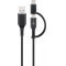 Goobay 2in1 USB-A-Micro-B/USB-C k�bel 1m fekete USB 2.0 480Mbit/s 0,5A 2,5W