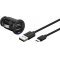 Goobay Micro USB aut�s adapterk�szlet 12W 2 USB csatlakoz� 1m fekete