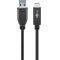 Goobay USB-C-USB-A k�bel 1m 60W 3A 10Gbit/s USB3.2 fekete