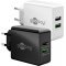 Goobay 28W USB-A du�l gyorst�lt� fekete 1x USB-A (Quick Charge 3.0) + 1x USB-A h�l�zati adapter