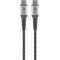 Goobay USB-C-USB-C textilk�bel 2m 60W 3A 480Mbit/s �rsz�rke/ez�st f�m csatlakoz�