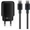 Hálózati töltő készlet USB-C, 20W power delivery, fekete - A készlet erejéig! Hálózati töltő készlet USB-C, 20W power delivery, fekete - A készlet erejéig!