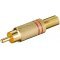 Goobay aranyozott piros RCA (cinch) csatlakoz� hajl�t�sv�delemmel
