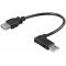 Goobay USB-A hosszabb�t� 90� 0,15m fekete USB 2.0 480 Mbit/s 0,5 A
