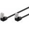 Goobay CAT 5e patchk�bel 2x 90� csatlakoz� fekete CCA 2x RJ45 8P8C