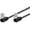 Goobay CAT 5e patchk�bel 2x 90� sz�g� U/UTP 2x RJ45 8P8C fekete