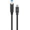 Goobay USB-C-USB-B k�bel 1m 15 W 3 A USB 3.0 5 Gbit/s fekete