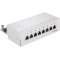 Goobay CAT 6a mini asztali patchpanel 8 port STP �rny�kolt sz�rke