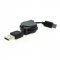 OTB USB-C - USB A 2.0 adatk�bel 0,7m feltekerhet� fekete
