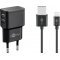 Goobay Apple Lightning dupla t�lt�k�szlet 12W 2x USB 1m fekete