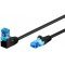 Goobay CAT 6A patchk�bel 1m 1x 90� sz�gletes U/UTP fekete CCA