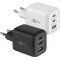 Goobay USB-C PD GaN 65W t�lt� 2x USB-C 1x USB-A feh�r