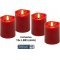 Goobay 4db piros LED val�s viaszos gyertya AAA elemmel id�z�t�vel 2700K