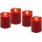 Goobay 4db piros LED val�s viaszos gyertya id�z�t�vel 3D l�ngk�ppal
