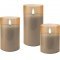 Goobay 3db/csomag LED val�s viaszos gyertya arany �vegben id�z�t�vel 3D l�nggal