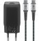Goobay USB-C gyorst�lt� 65W 2x USB-C 1x USB-A �s 1m textilk�bel
