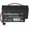 Multipower MP0.8-12H 12V 800mAh Molex 43025-200 fekete csatlakozó Akkumulátor AGM ólom-zselés Multipower MP0.8-12H 12V 800mAh Molex 43025-200 fekete csatlakozó Akkumulátor AGM ólom-zselés