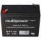 Multipower MP7-6S WP7-6S 6,0V 7000mAh Akkumul�tor AGM �lom-zsel�s