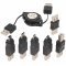 Heitech USB adapter k�szlet 7db/csomag feltekerhet� hosszabb�t� 75cm
