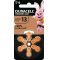 Duracell hall�k�sz�l�k elem 13 1.4V Easy Tab 6db/csomag Zinc Air