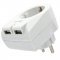 Eurocsatlakoz� aljzat 2 db USB kimenettel, max. 2100 mA USB t�lt�si �rammal, feh�r