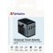 Verbatim univerz�lis utaz� t�lt�adapter 100-250V 2x USB-A 3x USB-C PD/QC
