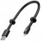 USB 2.0 Lightning t�lt�- �s szinkron k�bel hatty�nyak tart� iPhone iPad tablet 30cm fekete
