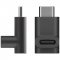 USB-C 90� sz�g� adapter fekete USB-C aljzat USB-C dug� 5Gbit/s