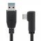 USB-C csatlakoz� - USB A 3.0 90� k�bel 0,5m fekete 4,5W 5Gbit/s