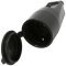 Gum�rozott v�d��rintkez�s kupplung fekete fed�llel 250V 16A 2,5mm2