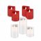 LED val�di viasz gyertya szett 4db piros + 3db feh�r