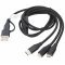 USB t�lt�k�bel 3in1 Lightning Micro-USB USB-C 1m fekete