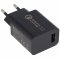USB h�l�zati adapter DBS15Q QC3.0 Quick Charge 5V 3A 9V 2A 12V 1,5A 18W fekete