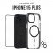 Goobay 4in1 v�d�csomag tok, kijelz�- �s kamerav�d�, applik�tor, kompatibilis Apple iPhone 15 Plu