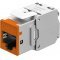Goobay RJ45 CAT 6A STP Keystone-modul Slim 14,5mm narancs