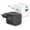 Goobay USB-C PD GaN gyors t�lt� 20W 1x USB-C 1x USB-A feh�r