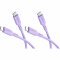 Goobay Silicone Cable USB-C szilikonkábel 1,5m 60W 3A 2db/csomag lila Goobay Silicone Cable USB-C szilikonkábel 1,5m 60W 3A 2db/csomag lila